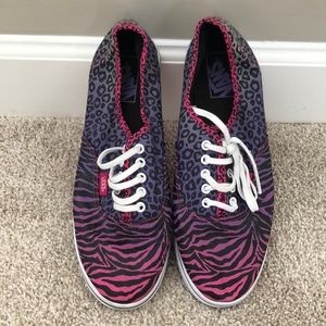 Women’s size 9. Purple & pink cheetah/zebra vans. Only worn a couple times.